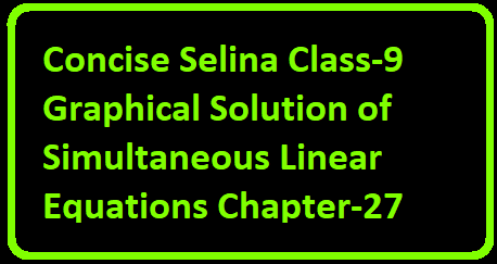 Concise Class-9 Graphical Solution of Simultaneous Linear Equations