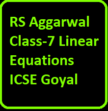 RS Aggarwal Class-7 Linear Equations ICSE Maths Goyal Brothers Prakashan