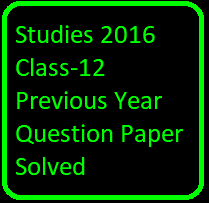 ISC Business Studies 2016 Class-12 Previous Year Question Paper Solved
