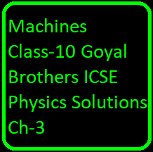 Machines Class-10 Goyal Brothers ICSE Physics Solutions Ch-3