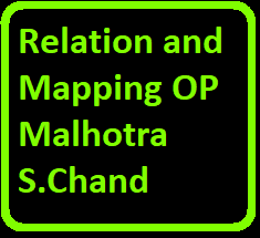 Relation and Mapping OP Malhotra S.Chand ISC Class-11 Maths