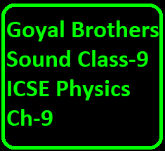 Goyal Brothers Sound Class-9 ICSE Physics Ch-9