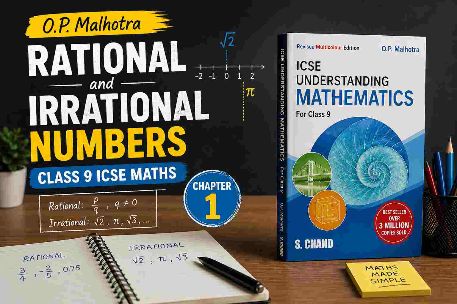 OP Malhotra Rational and Irrational Number Class-9 S.Chand ICSE Maths Ch-1