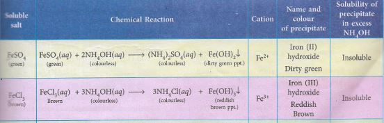Reaction of salt with Ammonium hydrooxide first drop by drop then in access