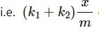 Both the springs shown in the following figure are unstretched. If the block is displaced by a distance x and released, what will be the initial acceleration?