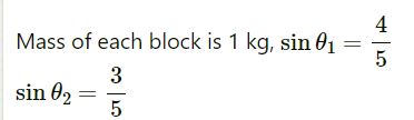 Consider the situation shown in the following figure All the surfaces are frictionless and the string and the pulley are light. Find the magnitude of acceleration of the two blocks.