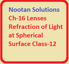Nootan Solutions Ch-16 Lenses Refraction of Light at Spherical Surface ISC Class-12