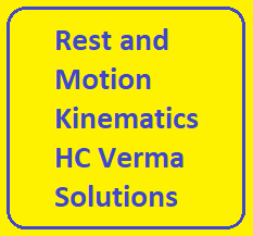 Rest and Motion Kinematics HC Verma Solutions Concepts of Physics Ch-3