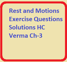 Rest and Motions Exercise Questions Solutions HC Verma Ch-3