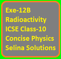 Exe-12B Radioactivity ICSE Class-10 Concise Physics Selina Solutions