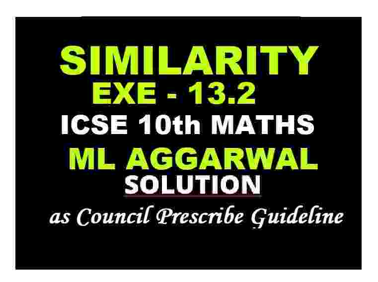 ML Aggarwal Similarity Exe-13.2 Class 10 ICSE Maths Solutions