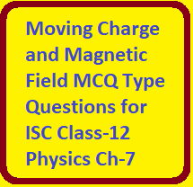 Moving Charge and Magnetic Field MCQ Type Questions for ISC Class-12 Physics Ch-7
