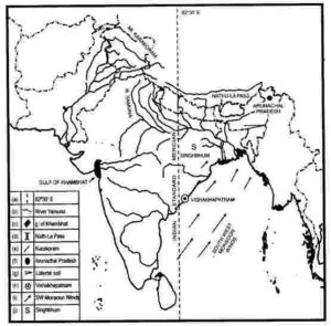 Question-1 On the outline map of India provided