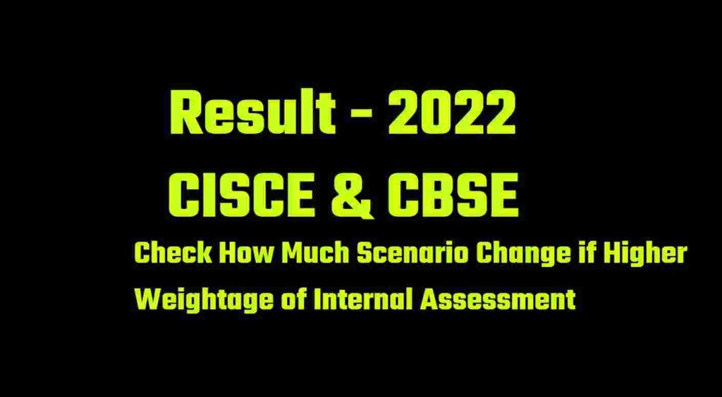Result 2022 Scenario Change if Higher Weightage Internal Assessment