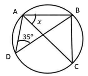 (xiii) In the given diagram AC is a diameter of the circle and ZADB=35°