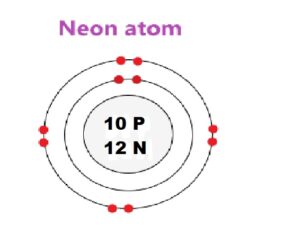 geometric diagram of 22Ne10 atom of neon