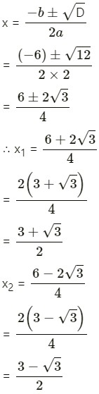 (ii) 2x² - 6x + 3 =0