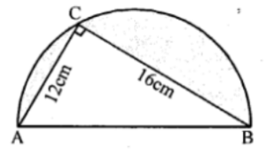 In the adjoining figure, O is the centre of a circular arc and AOB is a line segment. Find the perimeter and the area of the shaded region correct to one decimal place