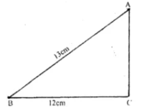 The base of a right angled triangle is 12 cm and its hypotenuse is 13 cm long. Find its area and the perimeter