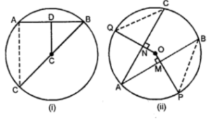 (a) In the figure (i) given below, OD is perpendicular to the chord AB of a circle whose centre is O. If BC is a diameter, show that