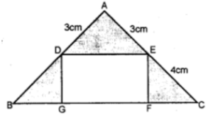(b) In the figure(ii) given, ABC is an isosceles right angled triangle and DEFG is a rectangle