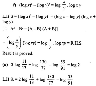 ml aggarwal class 9 solutions logarithms chapter test