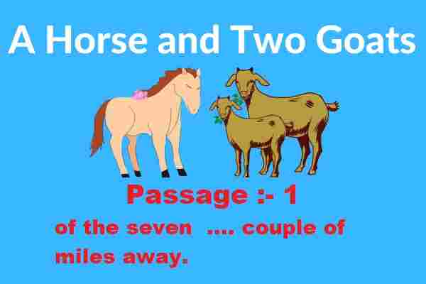 A Horse and Two Goats Treasure Trove Workbook Solutions Ch-3 Passage-1