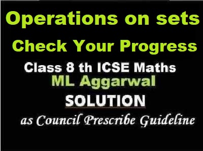 ML Aggarwal Operation on Sets Check Your Progress Class 8 ICSE Ch-6 Maths Solutions