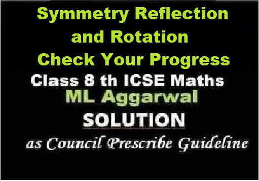 ML Aggarwal Symmetry Reflection and Rotation Check Your Progress Class 8 ICSE Ch-16 Maths Solutions