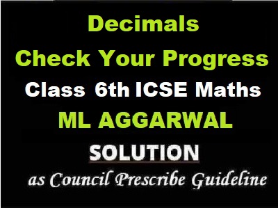 ML Aggarwal Decimals Check Your Progress Class 6 ICSE Maths Solutions