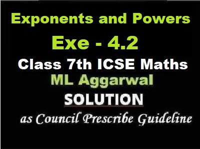 ML Aggarwal Exponents and Powers Exe-4.2 Class 7 ICSE Maths Solutions