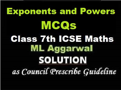 ML Aggarwal Exponents and Powers MCQs Class 7 ICSE Maths Solutions