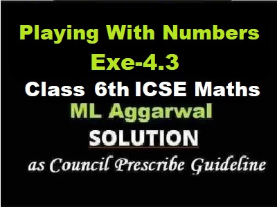 ML Aggarwal Playing With Numbers Exe-4.3 Class 6 ICSE Maths Solutions