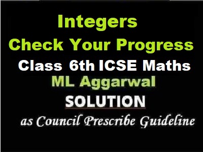 ML Aggarwal Integers Check Your Progress Class 6 ICSE Maths Solutions