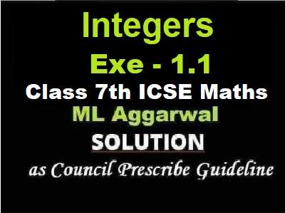 ML Aggarwal Integers Exe-1.3 Class 7 ICSE Maths Solutions