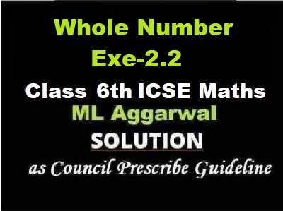ML Aggarwal Whole Number Exe-2.2 Class 6 ICSE Maths Solutions