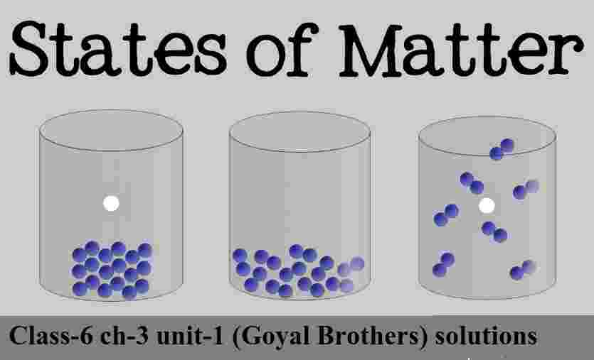 States of Matter Class-6th Goyal Brothers Chemistry Solutions Ch-3 Unit ...