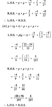 Question 11. If p = −4/9 , q = 2/3 and r = −8/11, then verily the following: