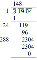 Question 10: Find the square root of following numbers by long division method: