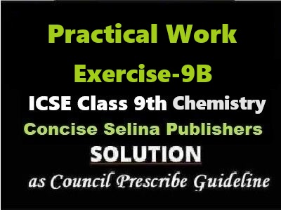 Practical Work Exe-9B Chemistry Class-9 ICSE Selina Publishers
