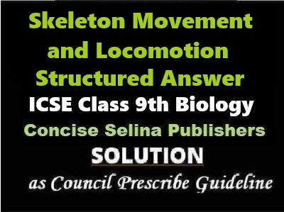 Skeleton Movement and Locomotion Structured Answer Biology Class-9 ICSE Selina Publishers