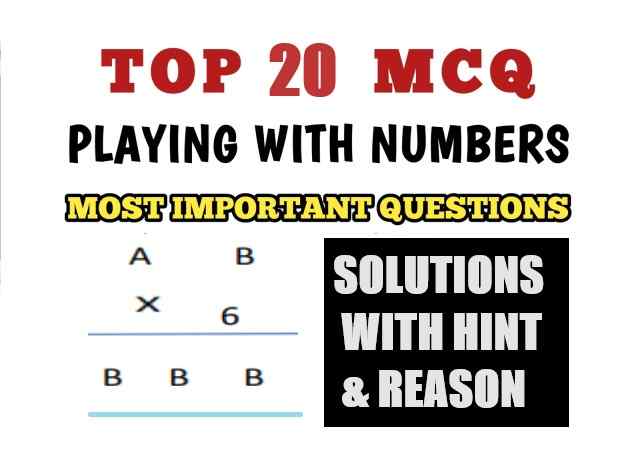 Playing with Numbers MCQs Class 8 RS Aggarwal Exe-4D Goyal Brothers ICSE Maths Solutions