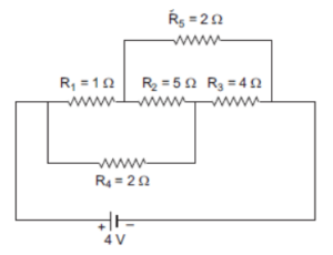 Que-26. Calculate the current drawn from the battery in the given network. 