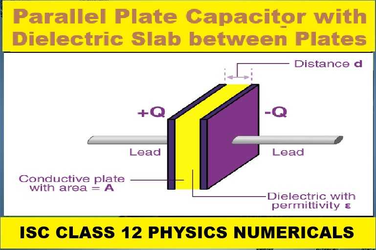 Parallel Plate Capacitor with Dielectric Slab between Plates Numerical for Class-12 Nootan ISC Physics