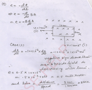A rectangular loop of sides 10 cm x 3 cm with a small cut is moving out of a uniform magnetic field of 0.5 T directed normal to the loop.