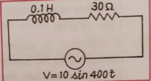 For the given circuit, find (i) the reactance, (ii) the impedance, (iii) the peak value of current
