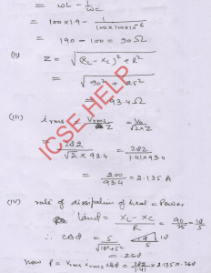 A 1.9 H inductor, a 100 µF capacitor and a 25 Ω resistor are connected in series to an AC source of emf given by V = 282 sin 100t volt. Find for the circuit