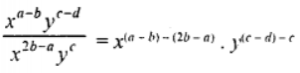 (vii) {x^(a−b).y^(c−d)}/{x^(2b−a).y^c