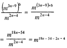(viii) [{m^(3n−9)}^6]/m^(2n−4) 