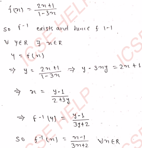 Inverse Functions and its Properties Class 12 OP Malhotra Exe-2C ISC ...